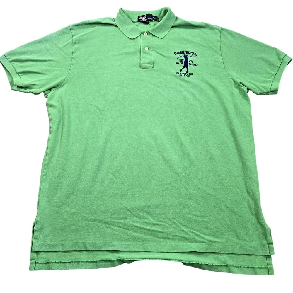 Polo By Ralph Lauren Polo Shirt Mens 2XL Green Golf Logo Casual Short Sleeve